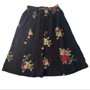 Jessica Scott Floral Vintage Skirt Size Medium
